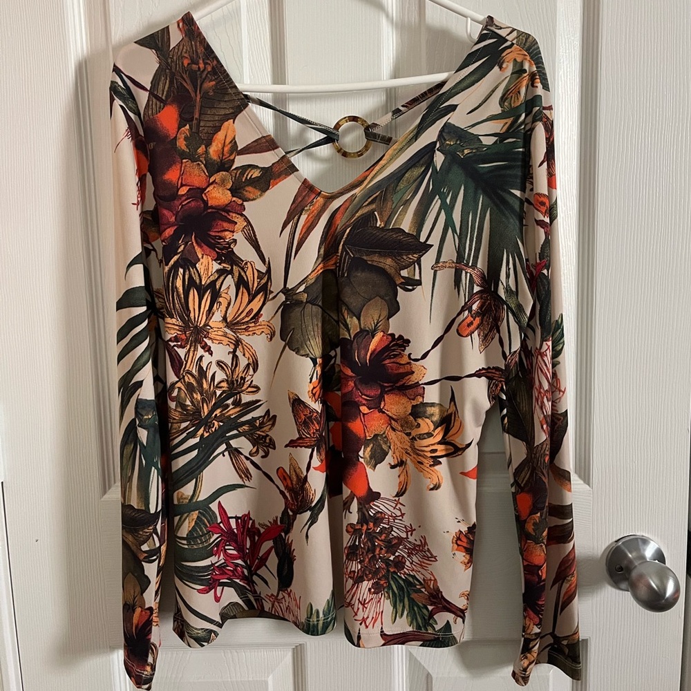 Macys Floral Long Sleeved Blouse